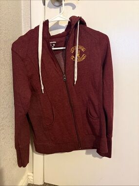 ASU Champion Maroon Hoodie with White Logo